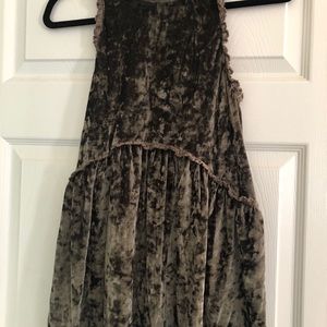 POL dark green velvet babydoll top M
